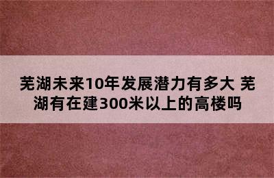 芜湖未来10年发展潜力有多大 芜湖有在建300米以上的高楼吗